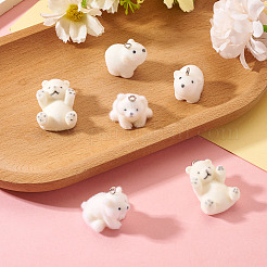 6Pcs 3 Styles Flocky Opaque Resin Pendants&nbsp;RESI-TA0005-34