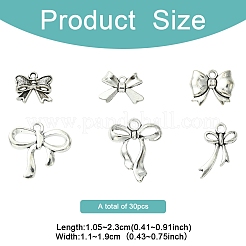 30Pcs 6 Styles Tibetan Style Alloy Charms&nbsp;FIND-YW0007-31