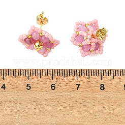 Natural Malaysia Jade Stud Earrings&nbsp;EJEW-MZ00742-01