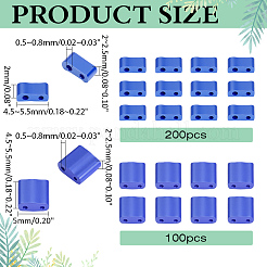 300Pcs 2 Styles 2-Hole Baking Paint Glass Seed Beads&nbsp;SEED-ME0001-08A