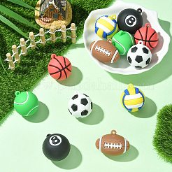 12Pcs 6 Styles PVC Opaque Plastic Pendants&nbsp;KY-CJ0002-15