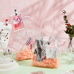 Valentine's Day Rectangle Transparent PVC Storage Bags with Handle&nbsp;ABAG-WH0038-38