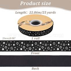 25 Yards Polyester Star Print Grosgrain Ribbon&nbsp;OCOR-PH0004-09