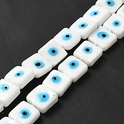 Handmade Evil Eye Lampwork Beads Strands&nbsp;LAMP-G154-03G