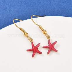 Ocean Series 304 Stainless Steel Enamel Dangle Earrings&nbsp;EJEW-K017-01C-G