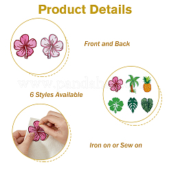 18Pcs 6 Styles Computerized Embroidery Polyester Iron on/Sew on Patches&nbsp;DIY-HS0002-48