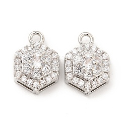 Brass Micro Pave Cubic Zirconia Charms&nbsp;KK-E071-13P