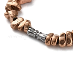 Electroplated Non-magnetic Hematite Chips Stretch Bracelets for Men Women&nbsp;BJEW-G728-04