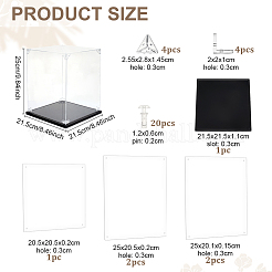 Acrylic Minifigures Display Cases with Black Base&nbsp;ODIS-WH0079-068C