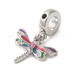 Rack Plating Alloy Rhinestone European Dangle Charms&nbsp;PALLOY-S189-27P