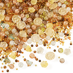 40Pcs 4 Styles Transparent Glass Flower Beads&nbsp;GLAA-TA0003-50