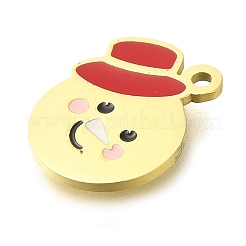 Christmas Themed Ion Plating(IP) 304 Stainless Steel Enamel Charms&nbsp;STAS-B075-36G-02