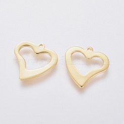 201 Stainless Steel Open Heart Pendants&nbsp;X-STAS-L234-102G