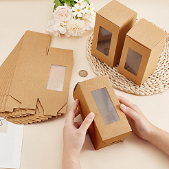 Kraft Paper Candy Boxes with PVC Clear Window&nbsp;CON-WH0097-07A-02B