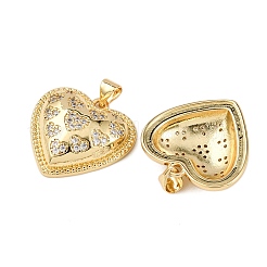Brass Micro Pave Cubic Zirconia Pendants&nbsp;KK-K408-42G
