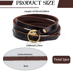 2Pcs Cowhide Wrap Bracelets&nbsp;BJEW-GF0001-35A