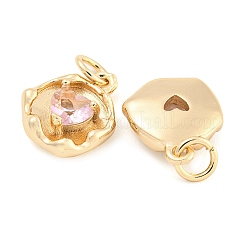 Rack Plating Brass Micro Pave Cubic Zirconia Charms&nbsp;KK-F089-04G