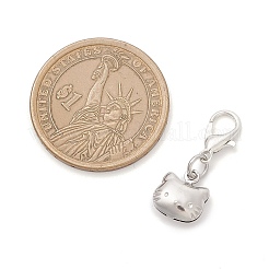 316 Surgical Stainless Steel Cat Pendant Decorations&nbsp;HJEW-JM04274