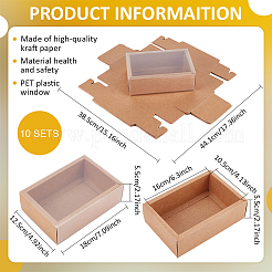 Rectangle Kraft Paper Drawer Boxes&nbsp;LS-CON-WH0089-119B