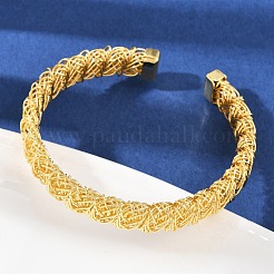 Brass Cuff Bangles for Women&nbsp;BJEW-C112-06G