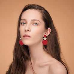 6 Pairs 6 Colors Spray Painted Alloy Dangle Stud Earrings for Women&nbsp;EJEW-FI0002-84