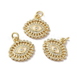 Rack Plating Brass Micro Pave Clear Cubic Zirconia Pendants&nbsp;KK-F853-05G