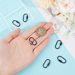 6Pcs 304 Stainless Steel Screw Carabiner Lock Charms&nbsp;STAS-UN0059-75B