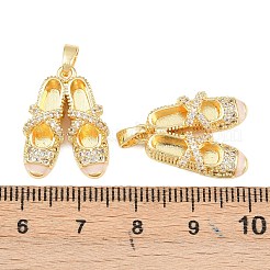 Brass Micro Pave Cubic Zirconia Pendants&nbsp;KK-C248-07G-01