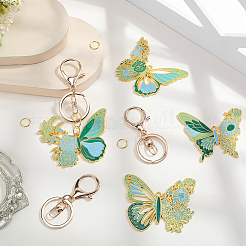 DIY Alloy Enamel Butterfly Pendants Keychain Making Kits&nbsp;DIY-SP0003-10C