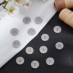 20Pcs 4-Hole Alloy Buttons&nbsp;BUTT-MA0001-09B