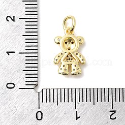 Brass Micro Pave Cubic Zirconia Charms&nbsp;KK-C139-10G