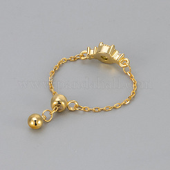 Adjustable Brass Micro Pave Cubic Zirconia Finger Rings&nbsp;WG86157-01
