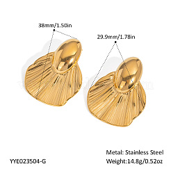 304 Stainless Steel Leaf Stud Earrings&nbsp;GC7235-1
