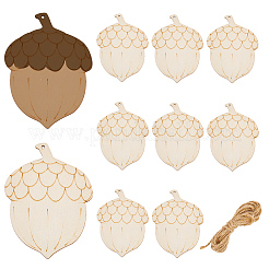 10Pcs nfinished Blank Wooden Pendants for Painting Arts&nbsp;DIY-WH20063-005A