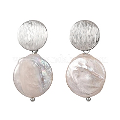 Natural Keshi Pearl Stud Dangle Earrings&nbsp;EJEW-JE07133-02