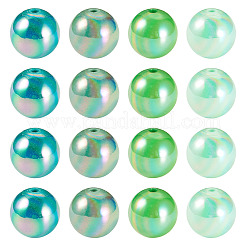 20Pcs 4 Colors UV Plating Opaque Acrylic Beads&nbsp;MACR-TADJ0001-03A