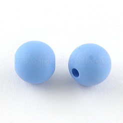 Round Spray Painted Fluorescent Acrylic Beads&nbsp;MACR-R554-15