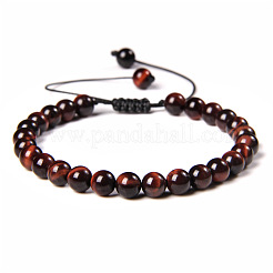 Synthetic Tiger Eye Round Bead Adjustable Braided Bracelets&nbsp;UO3136-16-1