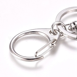 Alloy Keychain Clasp Findings&nbsp;KEYC-WH0016-21P