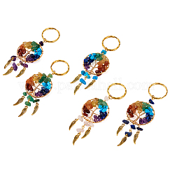 5Pcs 5 Style Gemstone Keychain&nbsp;KEYC-TA0001-18