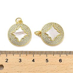 Brass Micro Pave Clear Cubic Zirconia Pendants&nbsp;KK-K365-02E-G