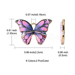 12Pcs 6 Colors Printed Alloy Pendants&nbsp;FIND-FS0001-28