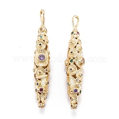 Real 18K Gold Plated Brass Micro Pave Cubic Zirconia Pendants&nbsp;X-ZIRC-M114-54G