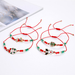 Christmas Alloy Enamel Pendant Link Bracelets&nbsp;FS-WG9F6E2-01