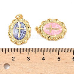 Rack Plating Brass & Shell Pendants&nbsp;KK-I357-05G