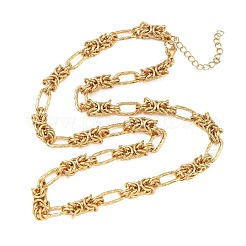 6MM 304 Stainless Steel Textured Byzantine Chain Necklaces for Women&nbsp;NJEW-G201-06G