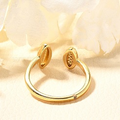 Rack Plating Brass Micro Pave Cubic Zirconia Cuff Finger Rings for Women&nbsp;RJEW-C117-04A-G