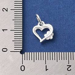 925 Sterling Silver Heart with Flower Charms&nbsp;X-STER-K180-10S