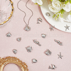 120Pcs 6 Styles Ocean 304 Stainless Steel Pendants&nbsp;STAS-BBC0008-12