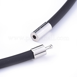 4mm Black Rubber Necklace Jewelry Making&nbsp;X-NJEW-H078-16